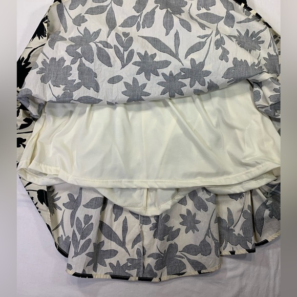 Moon River Women's Floral Print Side Tie Cut-out Tiered Shirred Midi Dress Small - Picture 3 of 9